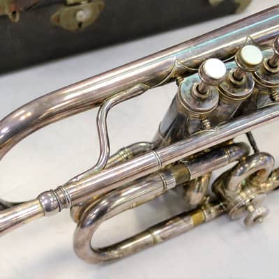 Vintage E.A. Couturier Ltd. Conical Bore Cornet with Extra Slide Valves and Carry Case image 7