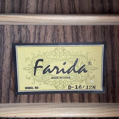 Farida 12 String Acoustic Guitar, Spruce Top Body, Mahogany Neck, Rosewood Fingerboard image 9