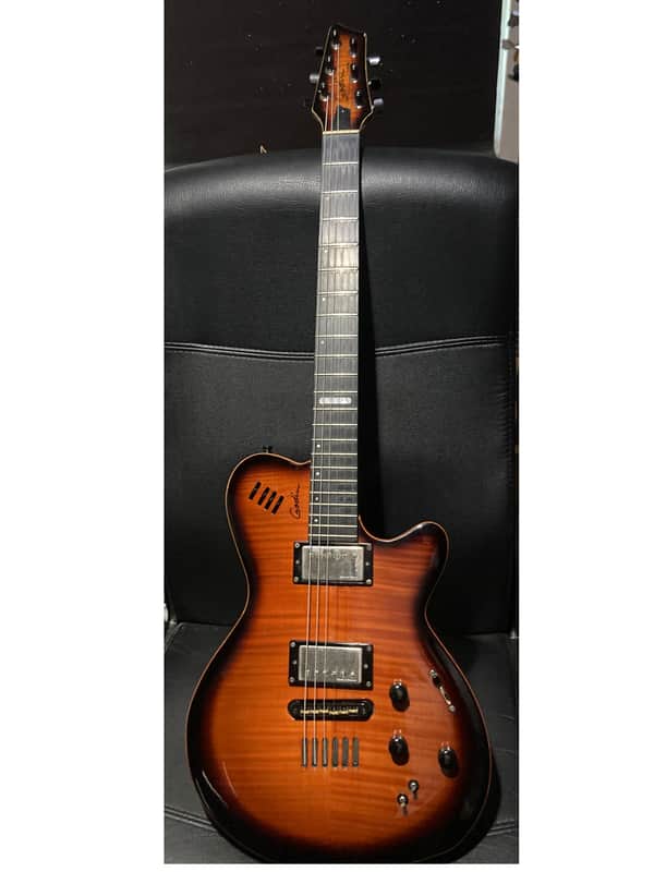Godin LGX-SA with AA Flame Maple Top synth access - Cognac Burst image 1