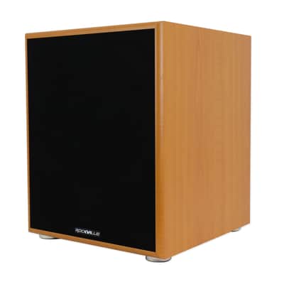 Rockville Rock Shaker 12" Inch Wood 800w Powered Home Theater Subwoofer Sub image 1