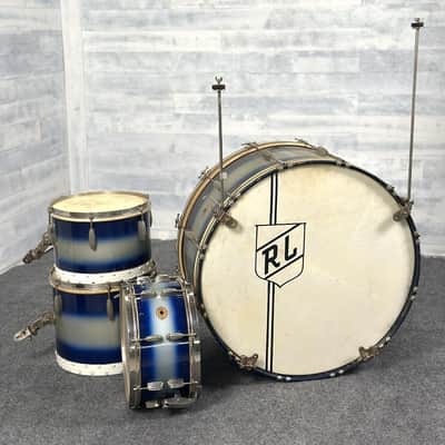 Used Vintage Slingerland Radio King 4pc Drum Set Blue Duco - Good image 1