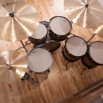 DS REBEL CUSTOM SHOP 5 PIECE DRUM KIT, ALL MAPLE SHELL, BLACK TO NATURAL FADE OVER EXOTIC FOSSIL BEECH image 13