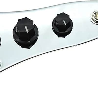 Fully Loaded Control Plate Pre-Wired Control Plate with Wiring Harness for Jazz J Bass Chrome image 2