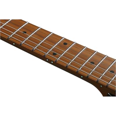 Ibanez AZ Prestige AZ2402-BKF 6-String Solid Body Electric Guitar with S-Tech Wood Roasted Maple Fretboard, Right-Handed, Black Flat image 4