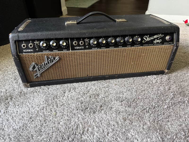 1966 Fender Showman Amp 85-Watt Guitar Amp Head - Black Panel image 1