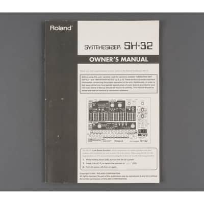 Roland SH-32 Owner's Manual [USED]