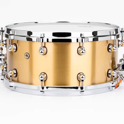 Pearl Reference One 14x6.5" Cast Brass 3mm Snare Drum Mastercast Die-cast Hoops Swivel Lugs Glide-lock Strainer RF1B1465 | WorldShip | Authorized Dealer image 10