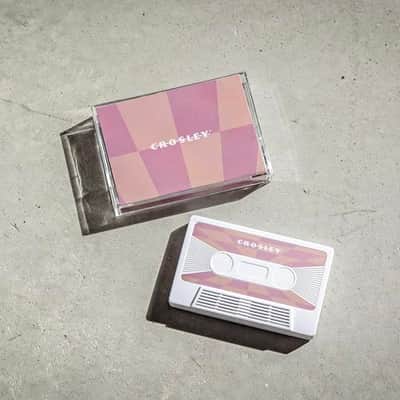 Crosley CR3045WH-CH Cassette Tape Wireless Bluetooth Speaker, Pink Checkered image 4