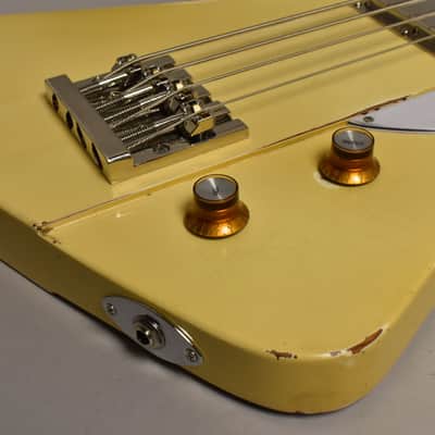 777 Guitars Custom Reverse T-Bird Bass Vintage White Relic w/HSC image 9