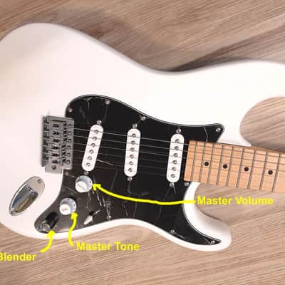 2025 Elite ® Strat Pro Style Guitar " Classic White & Black " , SUPER Pickups® w/ Z-Mule Pups image 2