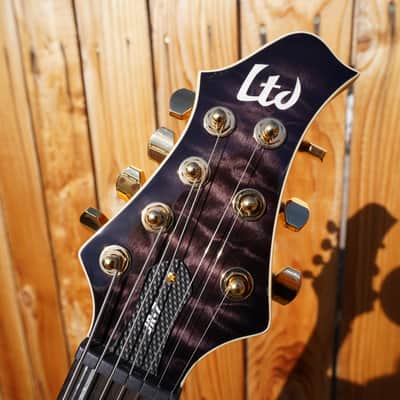 ESP LTD SIGNATURE SERIES JR-7 Javier Reyes Faded Blue Sunburst 7-String Electric Guitar w/Case NOS image 5