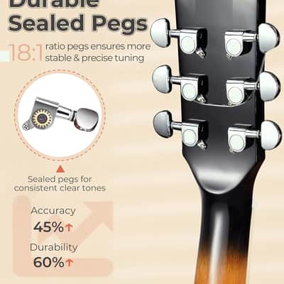 6 String Banjo Guitar Full Size, 38 Inch Banjo Guitar with Resonator Closed Back, Remo Head, Beginner Banjitar Six String Banjo Kit for Adults Teens Starters image 3