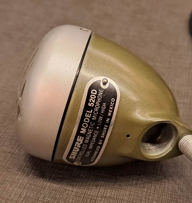SHURE MODEL 520D GREEN BULLET DYNAMIC MICROPHONE (USED) image 1
