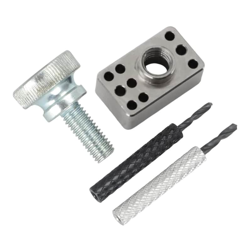 Guitar Tuner Drill Jig Stainless Steel for Pin-Mount 6-In-Line Machine Heads - Compatible with Stratocaster/Telecaster & Squier Electric Guitars image 1
