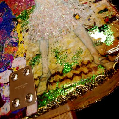 Framus 12 String Acoustic. klimt Art by El Daga 2005 Collage Goldtone.  Collectible. Only 1. RARE. image 11