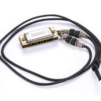 Real Playable Hohner Mini Harmonica Necklace in Key of C, Model M38N - Black image 3