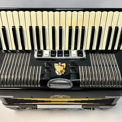 Black Harmonium Piano Accordion LMH 41 120 Made in Italy image 3