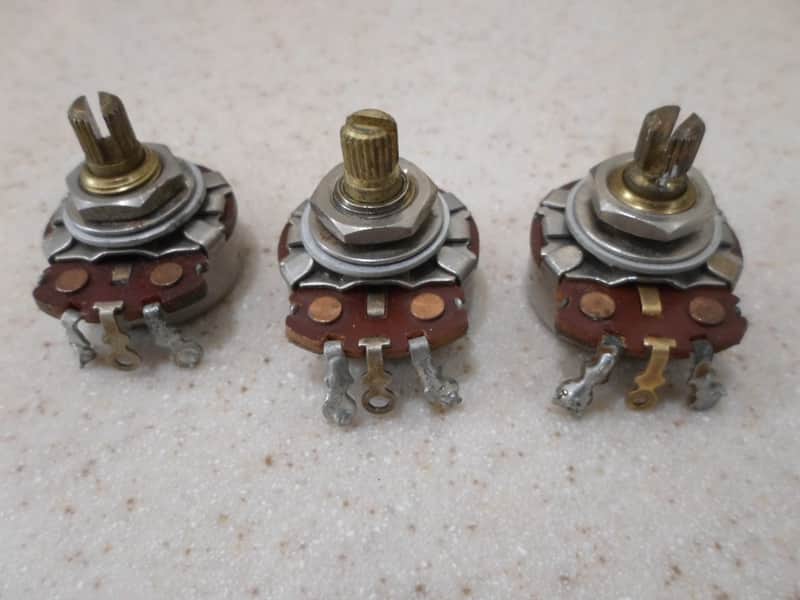 Vintage 1965 Fender Stratocaster Pots 250K Crater Bottom CTS Potentiometers image 1