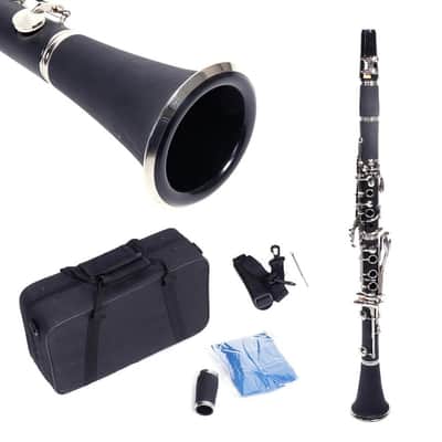 Bb Soprano Clarinet – Black Bakelite Body, Nickel-Plated Keys | 17-Key School Clarinet with Case image 2
