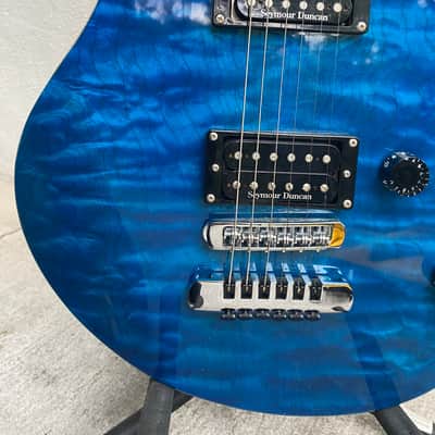 Washburn Quilted Maple WM100 USA Chicago Custom Shop 1998 - Cobalt Blue image 6