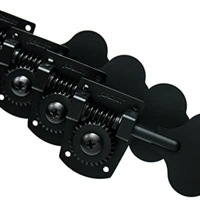 Hipshot HB7 Bass Side Bass Tuning Machines (4) With Clover Key - BLACK
