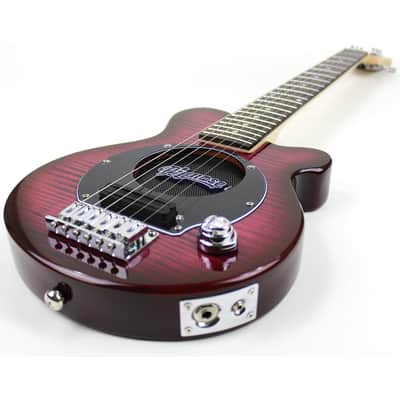Pignose PGG-200RFM Mini Electric Travel Guitar with Built-in Amp, Red Flame Maple image 7