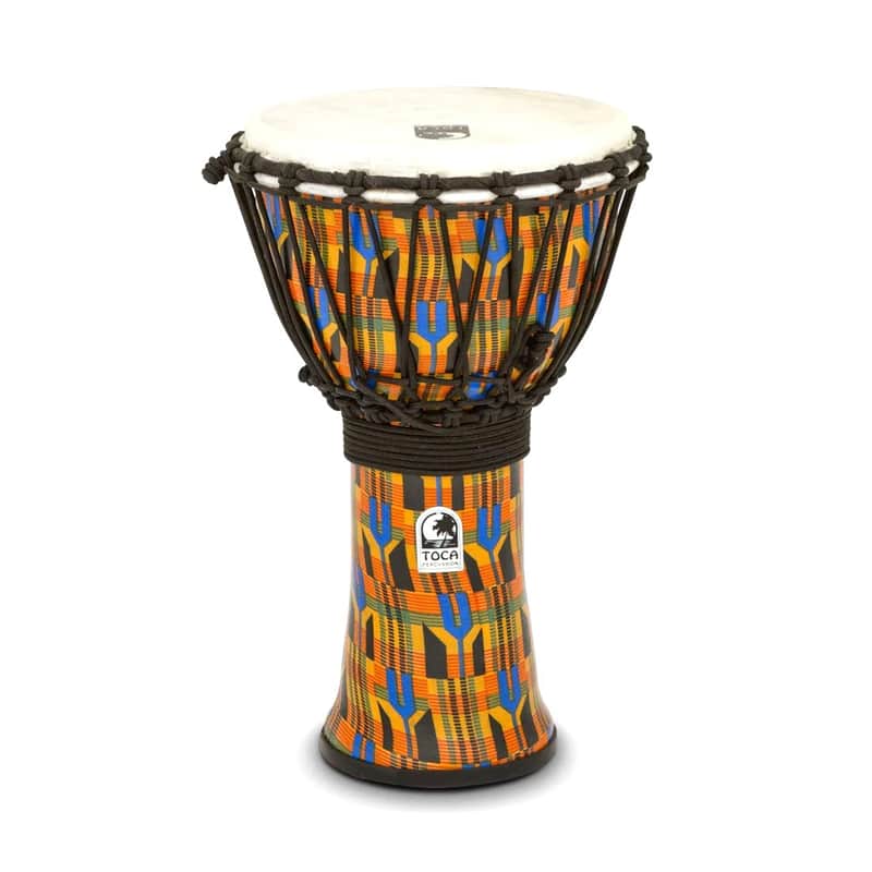 Toca SFDJ-9K Freestyle Rope Tuned 9-Inch Djembe, Kente Cloth image 1