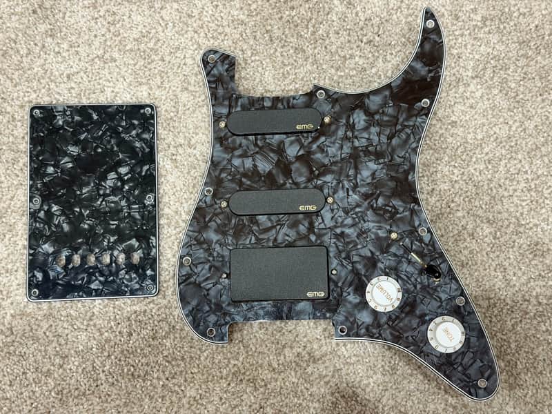 EMG SL20 Steve Lukather HSS Prewired Loaded Pickguard 2010s - Black/Black Pearl image 1