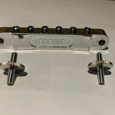 Bm003 Tune-o-matic CHROME Bridge with Roller Saddles image 3