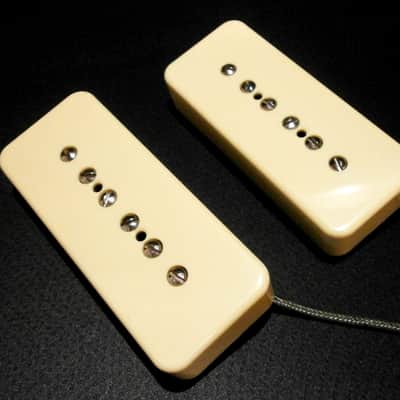Q pickups SOAP BAR P90 Pickups SET CREAM 50s Vintage Fits Les Paul SG Epi Gibson Electric Guitar image 1