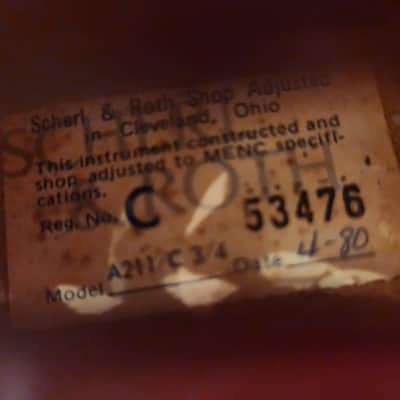 Vintage 1930s Scherl & Roth A211 3/4 Violin Natural w/ HSC image 5