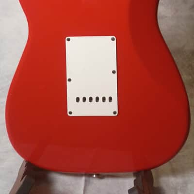 1987 Young Chang E10 Squier 1957 Reissue *Gorgeous Flame Maple Neck* Active EMG Select's W/ Awesome Red Light! Alder Body W/ Maple Cap and Back!- Torino Red image 16