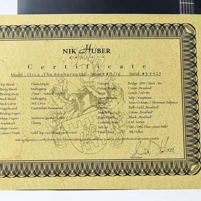 Nik Huber Orca The Seahorse Ltd. Series II #13/16 Gold Top 2023 image 14