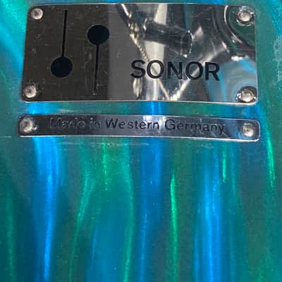Sonor "Chicago" 3-Piece Drum Set 1965 - MF Marine Turquoise Satin image 5