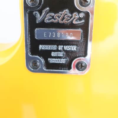 Vintage 1980s Vester Stage Series 4 String Active Bass Guitar 1987 Young Chang Plant Funk Metal Machine Yellow Very Well Made Lightweight 7 Pounds Full Scale 3 Octave image 12