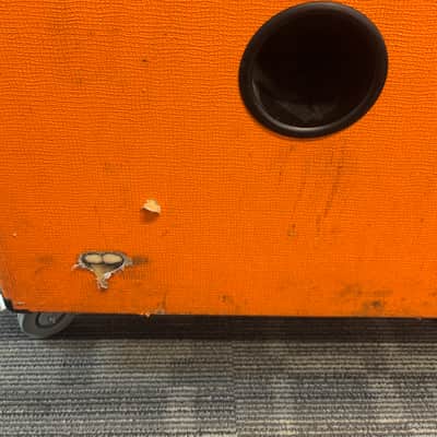 UK Orange OBC410 4x10 bass cabinet cab w/ casters image 5