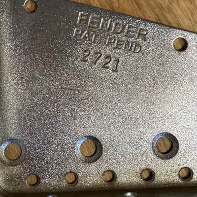 Fender Telecaster Bridge Plate STAMPED SERIAL NUMBER 2026 - Chrome AGED image 2