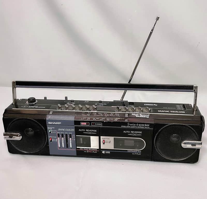 1990s Sharp WQ-571Z(BK) AM/FM Aux-in Radio Cassette Player Boombox