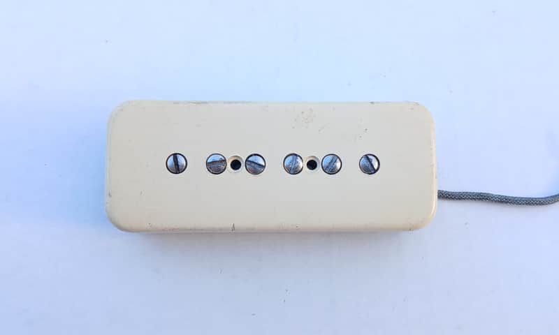 1968-72 Gibson P-90 Soapbar Guitar Pickup Clear Bobbin & Cream Cover 8.3k Ohms image 1