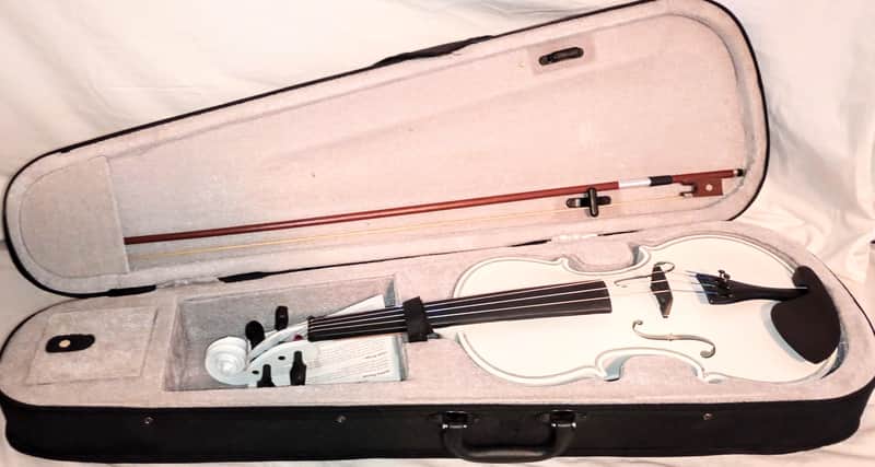 UNMARKED CUSTOMIZED 4/4 VIOLIN WITH CASE/BOW/ROSIN/BOOKLET - COOKIES AND CREAM FINISH image 1