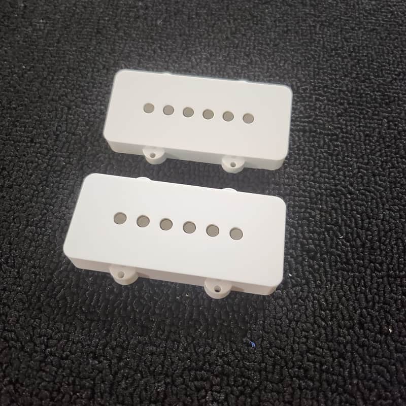Barbibay Pickups Jazzmaster pickups 2024 - Gray Bobbins, White covers image 1