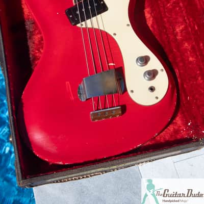 Vintage 1965 Mosrite of California "The Ventures" 4 String Bass w Brazilian Rosewood FB & OHSC - Made in the USA image 15