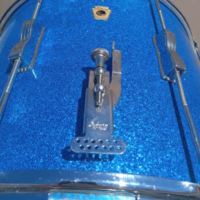 1960s Ludwig 15x12 Blue Sparkle Marching Snare Pre Serial Keystone  3 Ply image 18