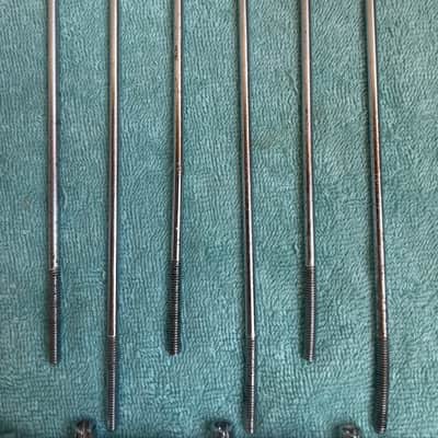Del Rey MIJ Lot of 12 Bass Drum T tension rods + 11 claws 70s - Chrome image 11