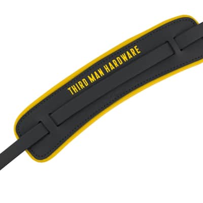 Genuine Fender x Third Man Hardware Leather Strap, Black/Yellow image 2