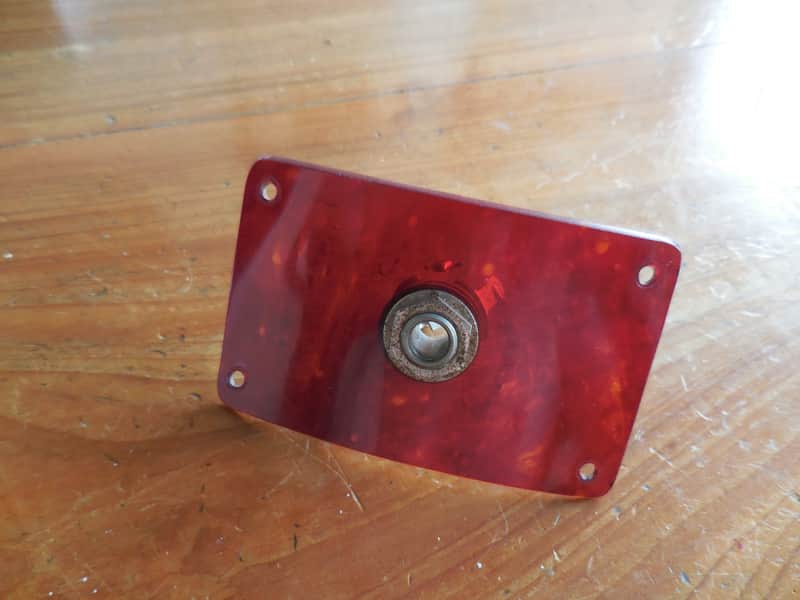 Kay Harmony Silvertone Tortoise Plastic Jack Plate with Switchcraft Jack. image 1
