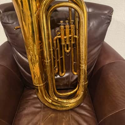 King 1140W Student Model 3-Valve BBb Tuba 2010s - Clear-Lacquered Brass image 5