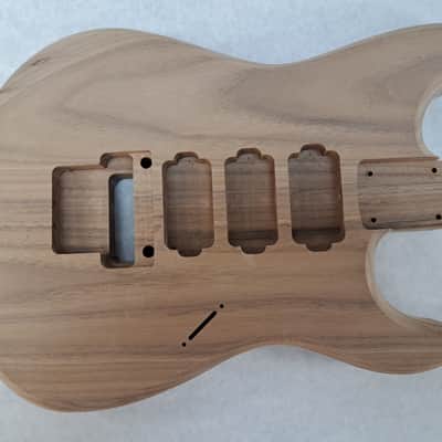 Unfinished Walnut HHH guitar body - for Fender Strat Stratocaster neck Floyd Rose J2186 image 1