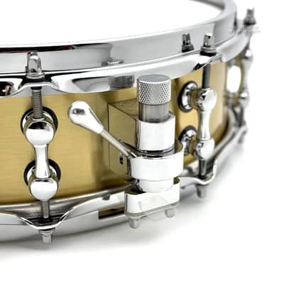 Ahead 3mm Cast Bell Brass Snare Drum 14x4 Polished w/Trick Throw-Off image 2