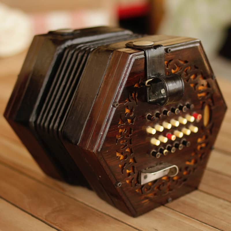 CONCERTINA Keith, Prowse & Co. 48 Button English Chromatic (1855) - Rose wood ends, Made in England, with wooden hard case image 1